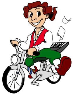 Amadeus auf dem Fahrrad